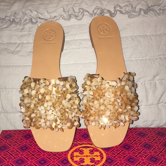 Tory Burch 'Logan' Embellished Slide Sandals